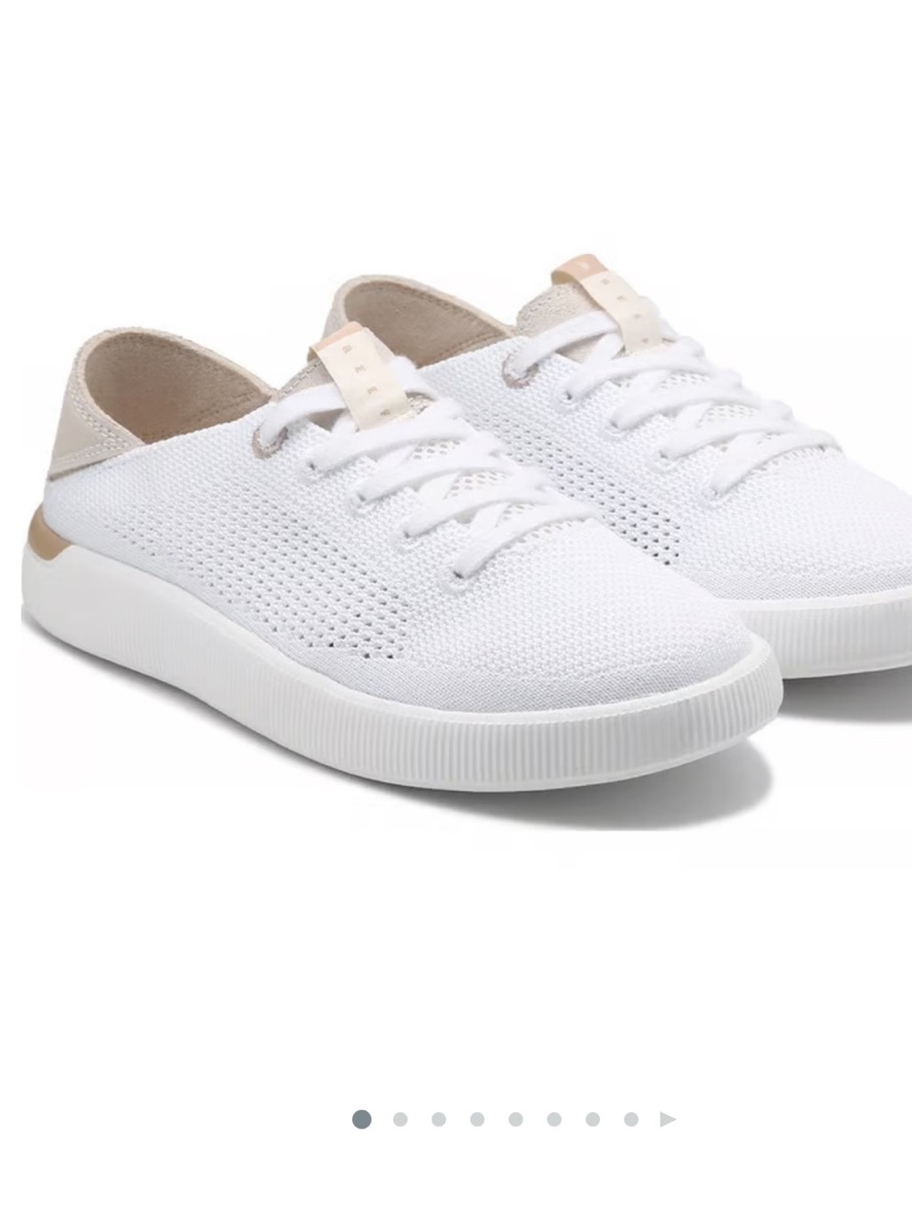 Reef Neptune White Knit Slip-On Sneakers with Beige Accents